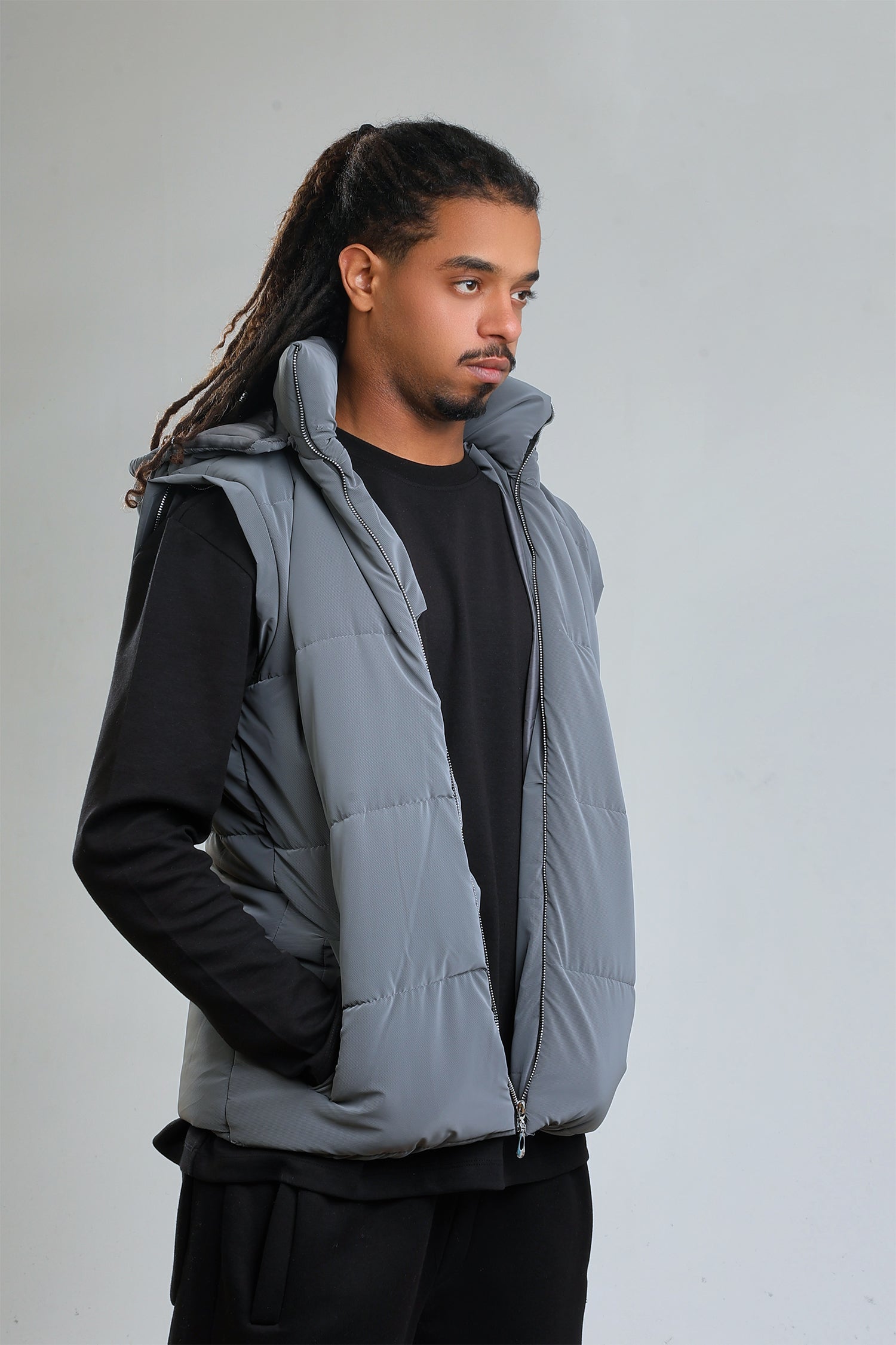 Gray Puffer vest/jacket (waterproof)