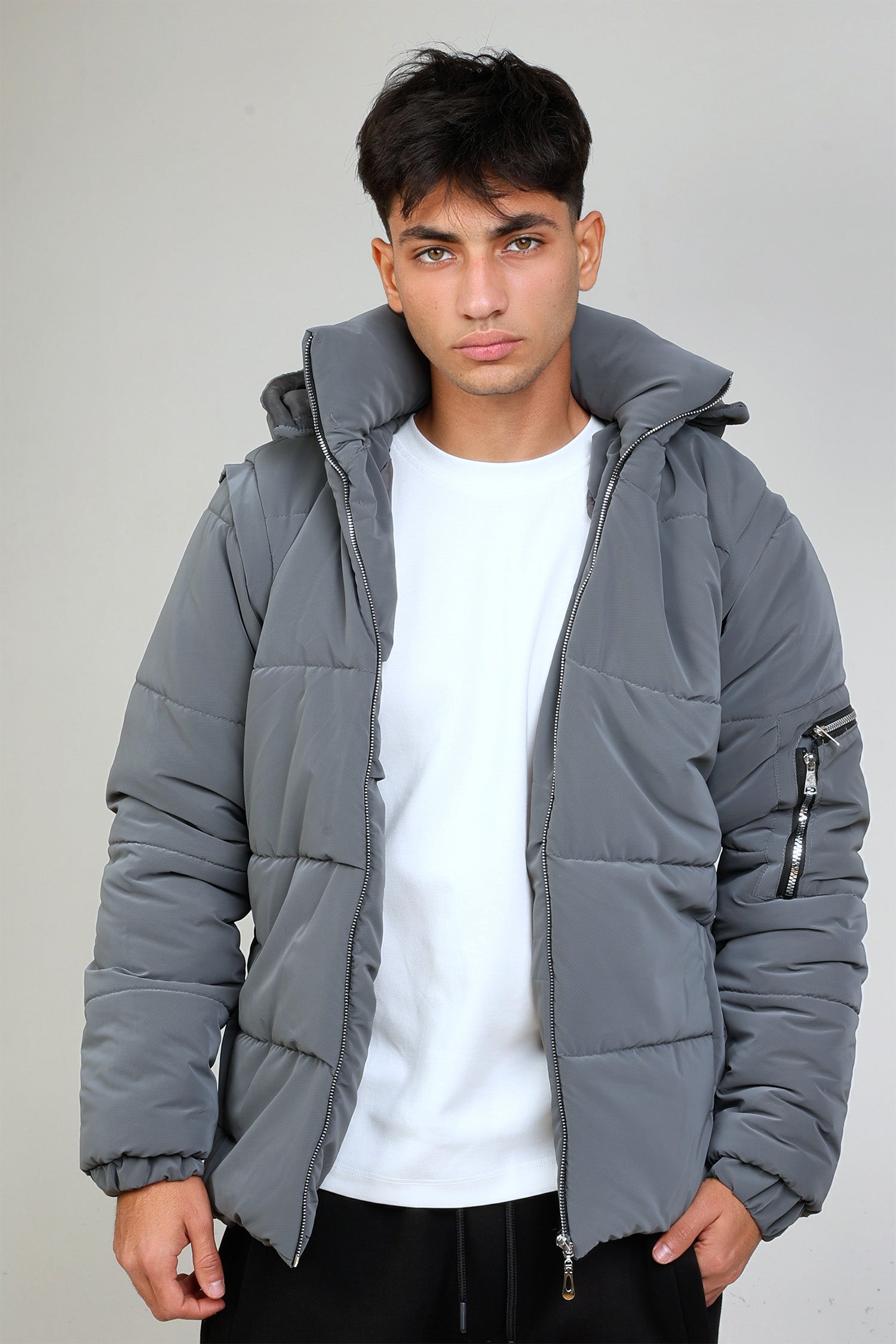 Gray Puffer vest/jacket (waterproof)