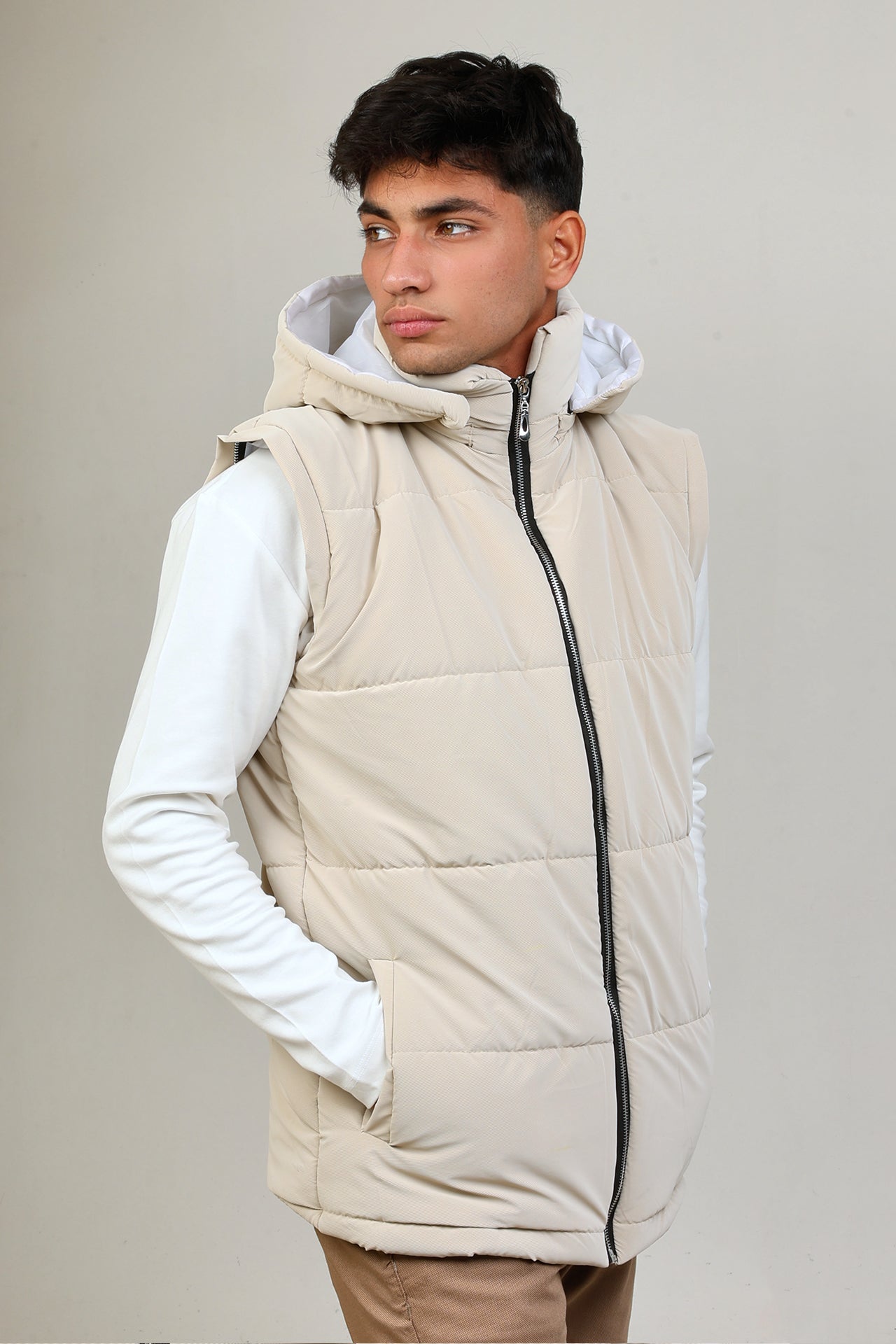 Beige Puffer vest/jacket (waterproof)
