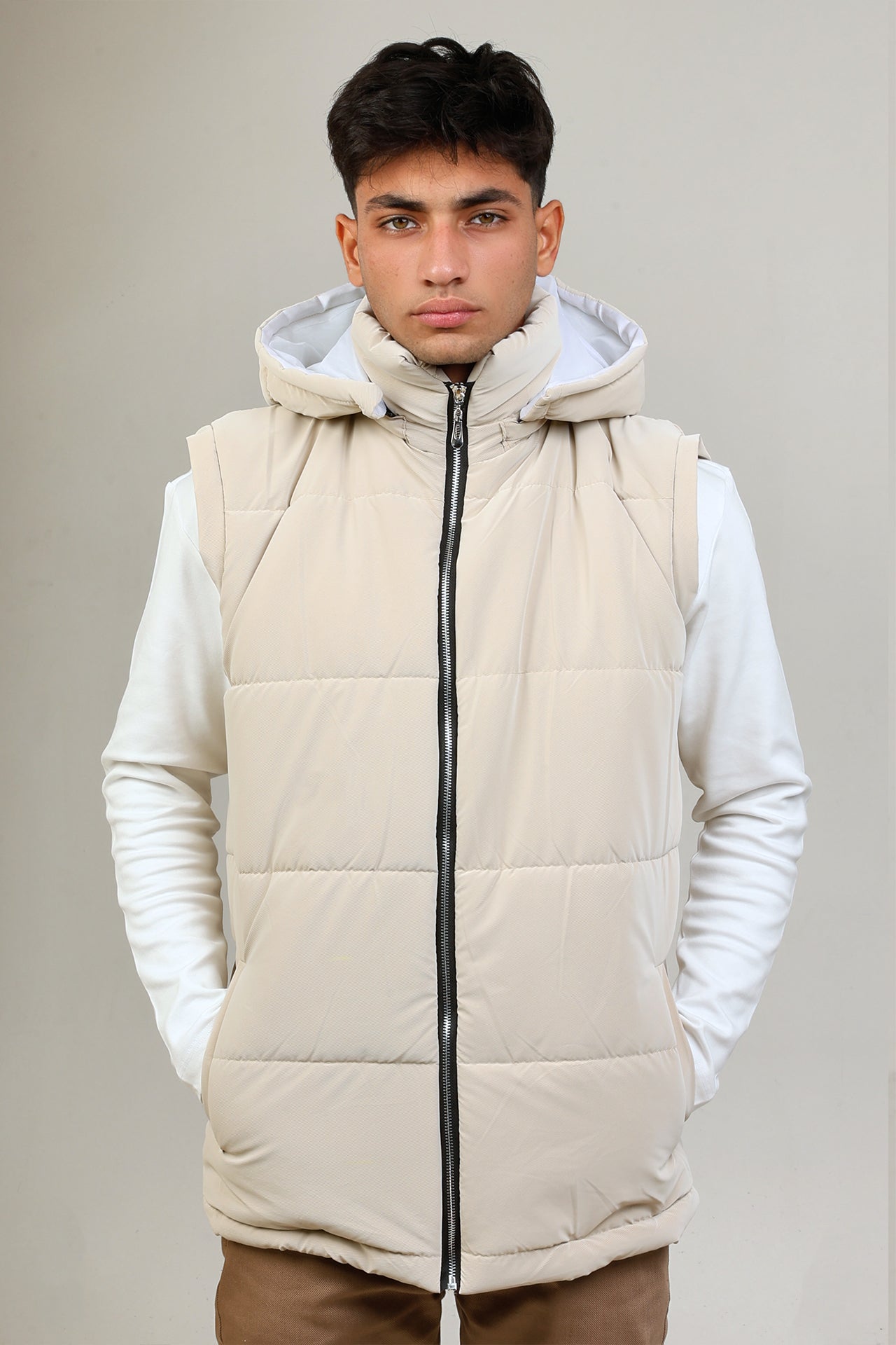 Beige Puffer vest/jacket (waterproof)